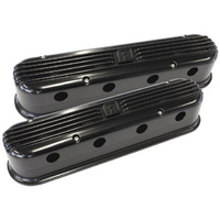 Aeroflow LS CHEV BILLET RETRO BLACK VALVE COVERS LS2 AND LS3 COIL