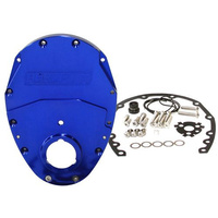 Aeroflow SB CHEV 350 V6 2 PIECE TIMING COVER KIT BILLET BLUE