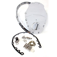 Aeroflow SB CHEV 350 V6 2 PIECE TIMING COVER KIT BILLET CHROME