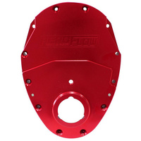Aeroflow SB CHEV 350 V6 2 PIECE TIMING COVER KIT BILLET RED