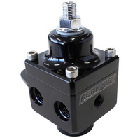 Aeroflow 4 PORT FUEL PRESSURE REGULATORBLACK CARB 1600+ HP 4-12 PSI