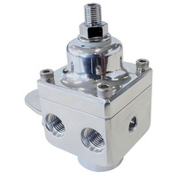 Aeroflow 4 PORT FUEL PRESSURE REGULATORPOLISHED CARB 1600+HP 4-12 PSI