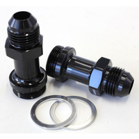 Aeroflow HOLLEY INLET FITTING -8AN BLACK 7/8'' X 20 TO -8AN LONG
