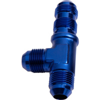 Aeroflow MALE -8AN TEE BULKHEAD ON RUN BLUE MALE -8AN NUT SEPERATE