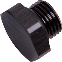 Aeroflow ORB HEX PORT PLUG -4AN BLACK FINISH