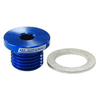 Aeroflow METRIC PORT PLUG M12 X 1.25 BLUE LOW PROFILE HEX PLUG
