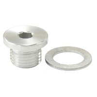 Aeroflow METRIC PORT PLUG M12 X 1.25 SILVER LOW PROFILE HEX PLUG