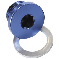 Aeroflow METRIC PORT PLUG M12 X 1.5 BLUE LOW PROFILE HEX PLUG