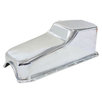 Aeroflow STEEL STOCK OIL PAN SBC CHROM LH/SIDE DIPSTICK REAR SUMP