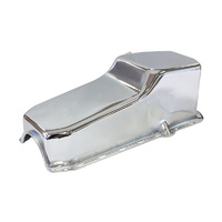 Aeroflow STEEL STOCK OIL PAN SBC CHROMERH/SIDE DIPSTICK REAR SUMP