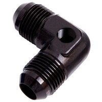 Aeroflow 90 DEG UNION -6AN WITH 1/8'' PORT BLACK