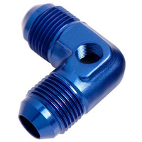 Aeroflow 90 DEG UNION -8AN WITH 1/8'' PORT BLUE
