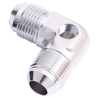 Aeroflow 90 DEG UNION -8AN WITH 1/8'' PORT SILVER