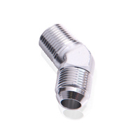 Aeroflow MALE 45 DEG 1/4'' NPT TO -8AN SILVER MALE NPT TO AN 45 DEG