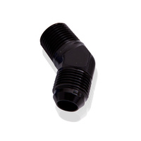 Aeroflow MALE 45 DEG 1/2'' NPT TO -8AN BLACK MALE NPT TO AN 45 DEG