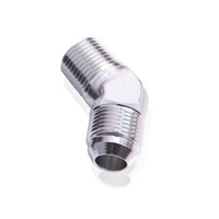 Aeroflow MALE 45 DEG 3/8'' NPT TO -10AN SILVER MALE NPT TO AN 45 DEG