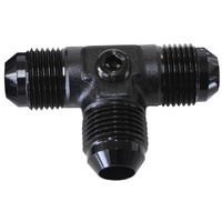 Aeroflow MALE FLARE TEE -8AN WITH 1/8'' PORT BLACK ALL SIDES MALE AN