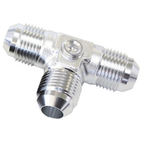 Aeroflow MALE FLARE TEE -8AN WITH 1/8'' PORT SILVER ALL SIDES MALE AN
