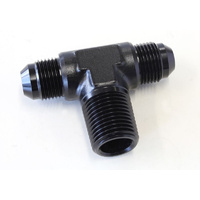 Aeroflow TEE -8AN WITH 1/2'' NPT ON SIDEBLACK AN TEE WITH NPT ON SIDE