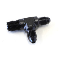 Aeroflow TEE -4AN WITH 1/4'' NPT ON RUN BLACK AN TEE WITH NPT ON RUN