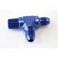 Aeroflow TEE -6AN WITH 3/8'' NPT ON RUN BLUE AN TEE WITH NPT ON RUN