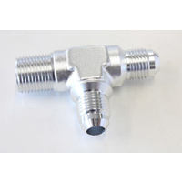 Aeroflow TEE -6AN WITH 3/8'' NPT ON RUN SIILVER AN TEE WITH NPT ON RUN
