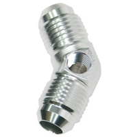 Aeroflow Male -6 45 Deg Union With 1/8''port Silver