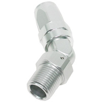 Aeroflow Male 1/2 NPT 45 Deg to -8 Hose Silver