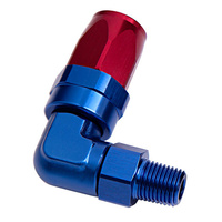 Aeroflow MALE 3/4'' NPT 90 DEG TO -16AN BLUE FULL SWIVEL CUTTER