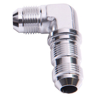 Aeroflow 90 DEG BULKHEAD -4AN SILVER BULKHEAD NUT SEPERATE