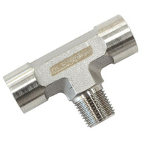 Aeroflow 1/8'' BSPT female tee male sidestainless steel male on side