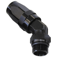 Aeroflow 45 Deg -6 Hose to Male -4 Thread Black