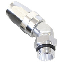 Aeroflow 45 Deg -10 Hose to Male -12 Thread Silver