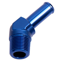 Aeroflow 45 DEG 1/4'' NPT TO 3/8'' BARB BLUE 45 DEG MALE TO MALE
