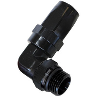 Aeroflow 90 Deg -10 Hose to Male -12 Thread Black