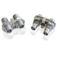 Aeroflow BILLET A/C BULKHEAD 2 PORT 4 X -10 SCREW ON