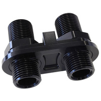 Aeroflow BLACK A/C BULKHEAD 2 PORT 4 X -10 SCREW ON