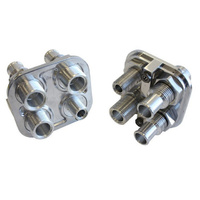 Aeroflow BILLET A/C BULKHEAD 4 PORT 3X -10 / 1X -6 REAR 2X -5/8