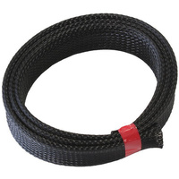 Aeroflow 1'' 7.6 METER HEAT FLEX BRAID BLACK TIGHT WEAVE HIGH COVERAG