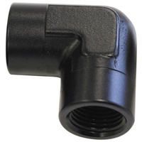 Aeroflow 90 Deg Female - Female Elbow 1/2 NPT Black