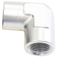 Aeroflow 90 Deg Female - Female Elbow 1/2 NPT Silver