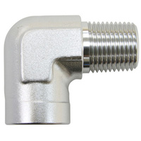 Aeroflow 90 Deg Female - Male Elbow 1/8 NPT Silver
