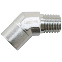 Aeroflow 45 Deg Female - Male Elbow 3/8 NPT Silver