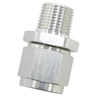 Aeroflow 3/8'' NPT TO -8AN FEMALE NUT SILVER STRAIGHT SWIVEL NUT