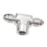 Aeroflow -4AN MALE TEE WITH 1/8 ON SIDESILVER FEMALE 1/8'' NPT ON SIDE