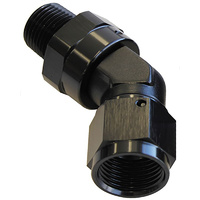Aeroflow 45 DEG 1/8'' NPT TO -4AN FEMALEBLACK FULL SWIVEL FITTING