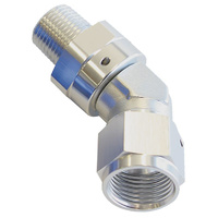 Aeroflow 45 DEG 1/4'' NPT TO -6AN FEMALEBLACK FULL SWIVEL FITTING