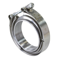 Aeroflow 1.75'' V BAND CLAMP KIT 2X WELDRINGS & 1 X STAINLESS CLAMP