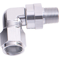 Aeroflow 90 DEG 1/8'' NPT TO -4AN SILVER FEMALE SWIVEL NUT