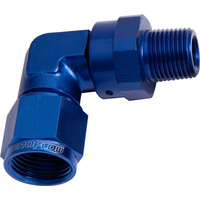 Aeroflow 90 DEG 1/2'' NPT TO -10AN BLUE FEMALE SWIVEL NUT